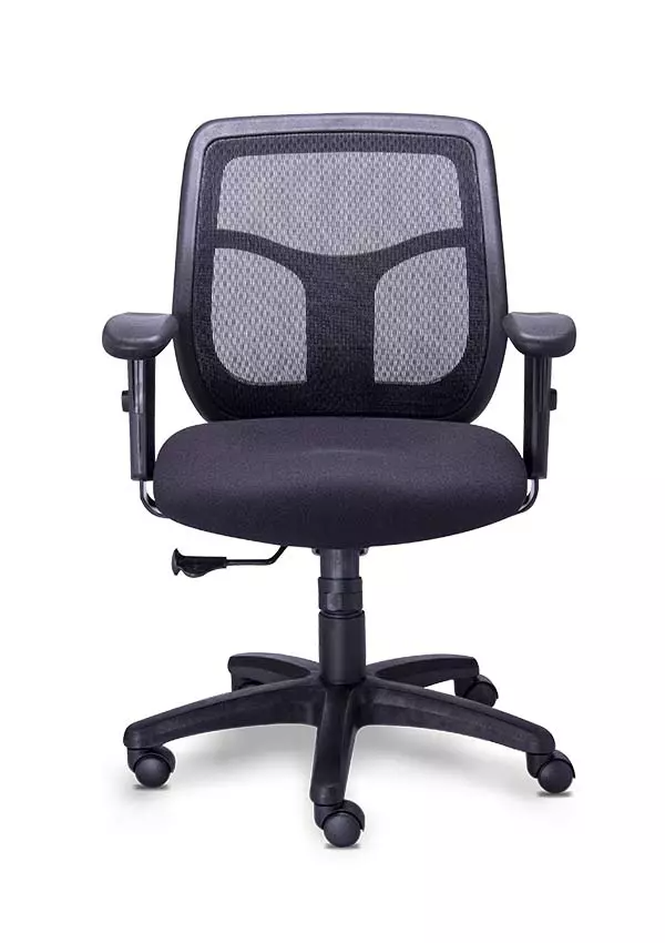 SILLA SEMI-EJECUTIVA C/BRAZO RESPALDO BAJO MESH, NEGRO, GRIS)