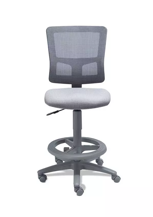 SILLA QUADRA OPERATIVA VERSION BANCO ALTO DESCANSA PIES NYLON (GRIS)